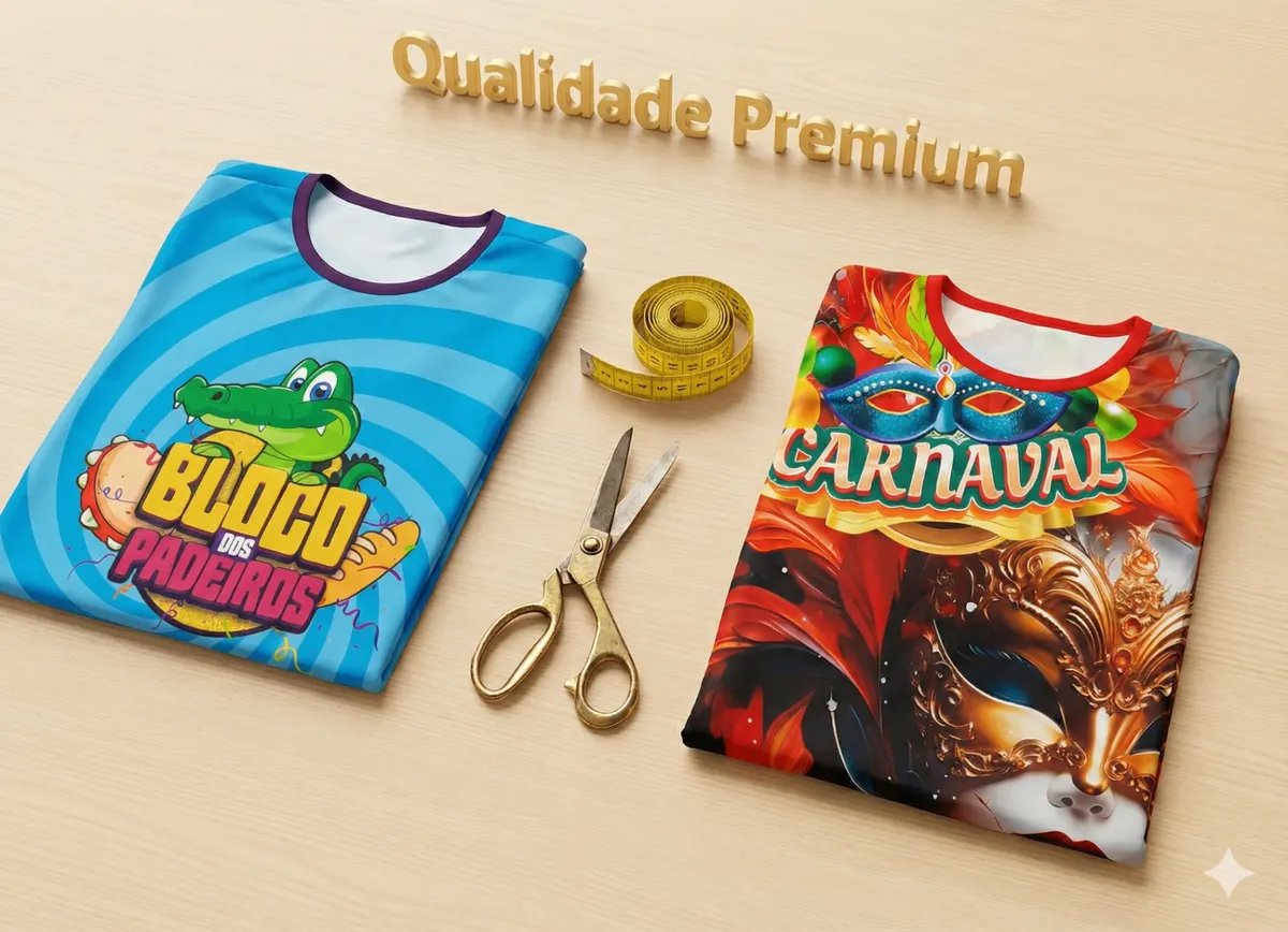 Conferência de qualidade dos abadás personalizados antes do envio