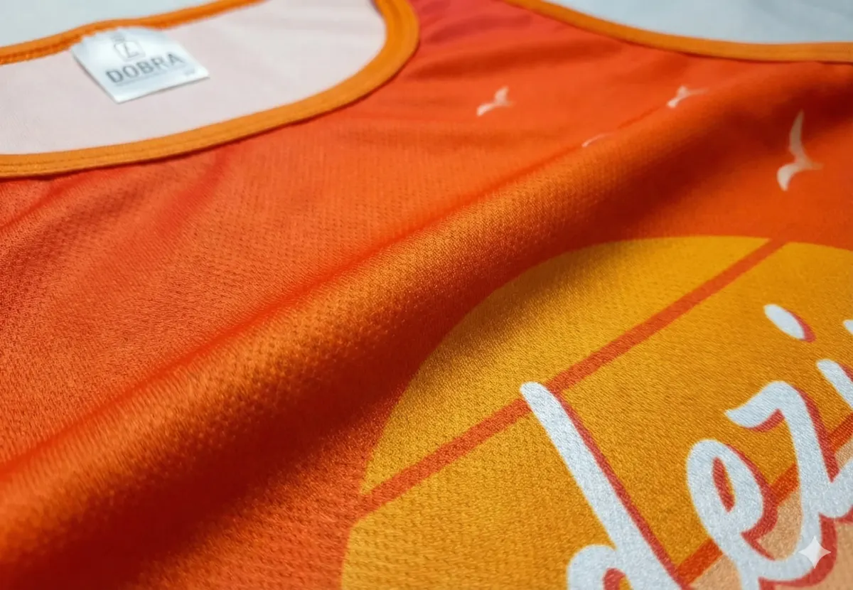 Malha DryFit premium com tratamento antibacteriano usada nos abadás de carnaval